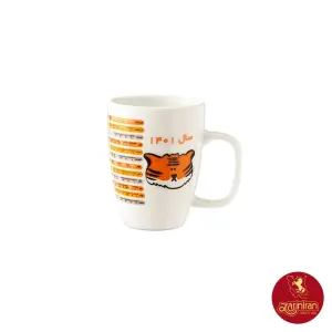 ماگ دسته دار سوئدی چینی زرین طرح تقویم 1401