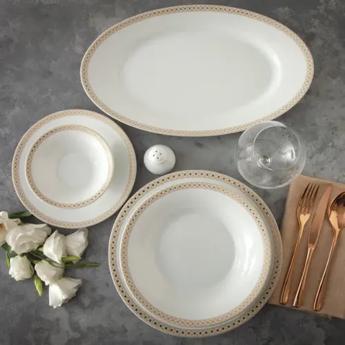 خرید چینی زرین سرویس 6 نفره شهرزاد طرح اسکوآیر