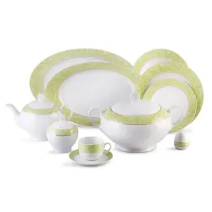 چینی زرین 6 نفره غذاخوری ایتالیا اف آتن سبز