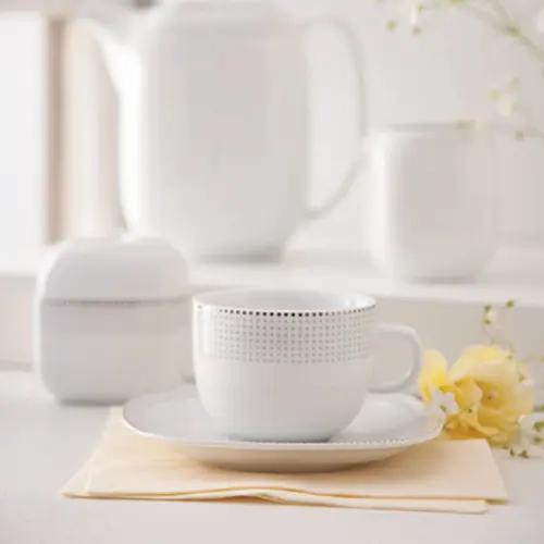 قیمت سرویس چینی 12 پارچه چای خوری کواترو چینی زرین لورن پلاتینی