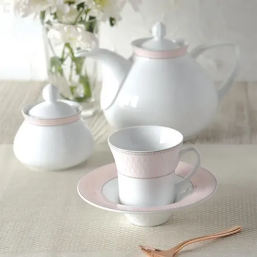 خرید سرویس چینی 12 پارچه چای خوری شهرزاد چینی زرین ژانتی صورتی