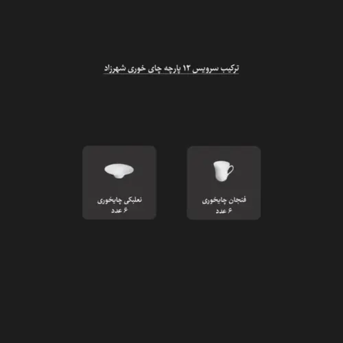 ترکیب سرویس چینی 12 پارچه چای خوری شهرزاد چینی زرین