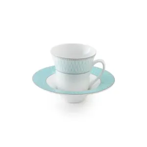 سرویس 12 پارچه چای خوری شهرزاد طرح ژانتی فیروزه ای