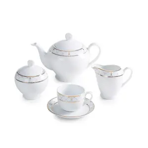 سرویس 17 پارچه چای خوری ایتالیا اف طرح روما با بهترین کیفیت