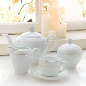 سرویس 17 پارچه چای خوری ایتالیا اف طرح سپید صدف