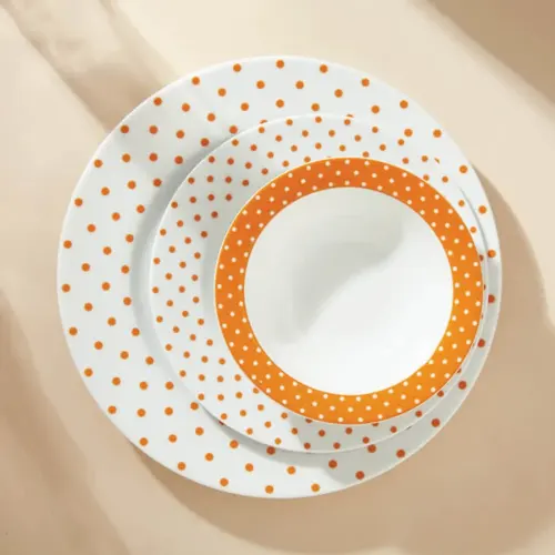 خرید قسطی سرویس اسپاتی نارنجی چینی زرین ایتالیا اف 6 نفره