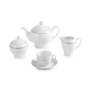 قیمت و خرید سرویس 17 پارچه چای خوری ایتالیا اف طرح هدیه طلایی