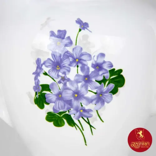 قوری چای هیئتی چینی زرین طرح یاس بنفش