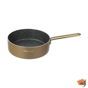 تابه-تک-دسته-گرانیتی--کاج-نچسب-مدل-فلورا-طلایی