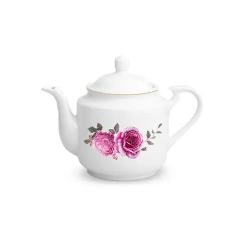 قوری-استوانه-700-سی-سی-چینی-زرین-طرح-رزفلاور