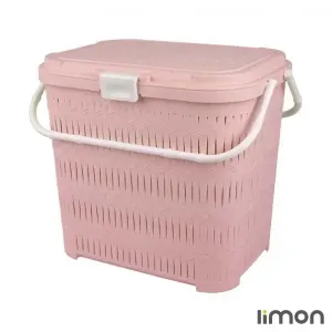 سبد پیک نیک درب دار بلند طرح بامبو لیمون