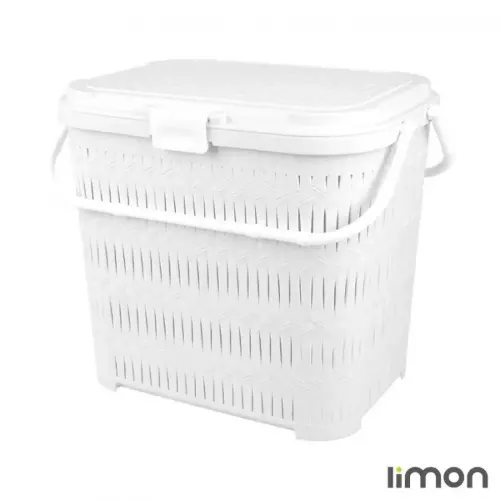 سبد پیک نیک درب دار بلند طرح بامبو لیمون