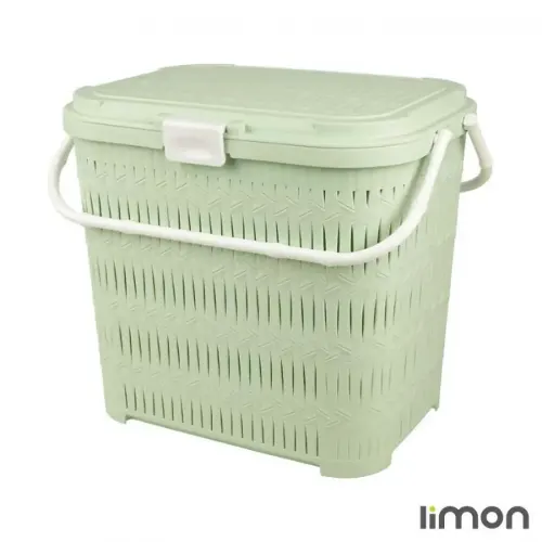 سبد پیک نیک درب دار بلند طرح بامبو لیمون