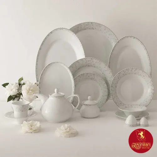 خرید سرویس چینی زرین شهرزاد طرح هانیکام 12 نفره