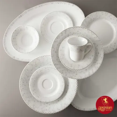 سرویس چینی زرین شهرزاد طرح هانیکام 12 نفره