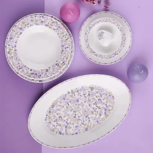 سرویس 6 نفره غذاخوری ولوت صورتی