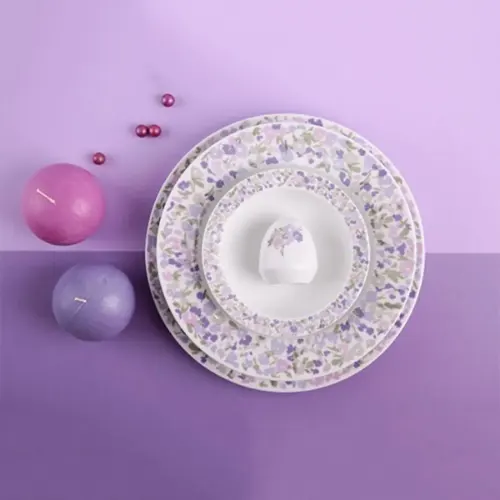 سرویس 6 نفره غذاخوری ولوت صورتی