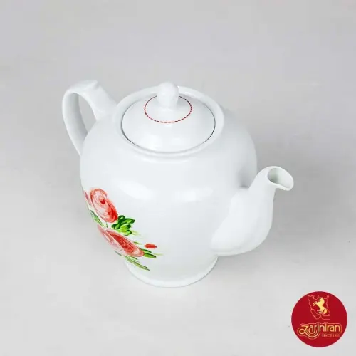 قوری چای هیئتی چینی زرین طرح رزمونت