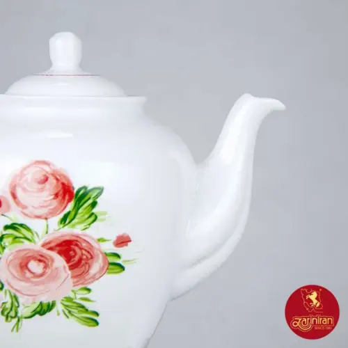 قوری چای هیئتی چینی زرین طرح رزمونت