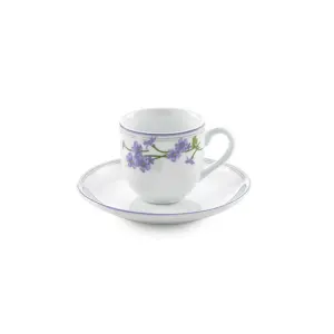 چینی زرین سرویس 12 پارچه قهوه خوری طرح یاس بنفش