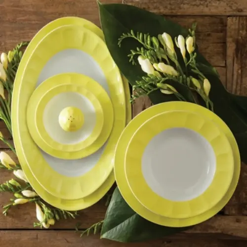 قیمت چینی زرین 6 نفره غذاخوری نئوکلاسیک پاستل لیمویی