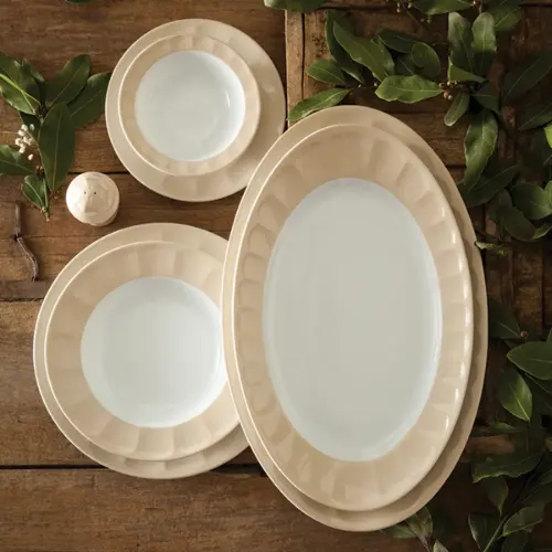 پلوخوری خرید چینی زرین 6 نفره غذاخوری نئوکلاسیک پاستل کرم