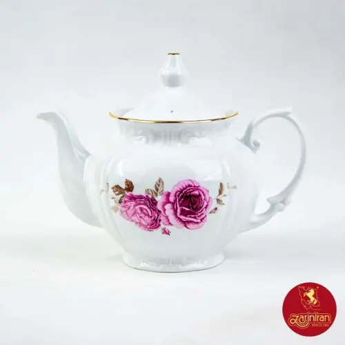 چینی زرین قوری چهار ترک طرح رزفلاور