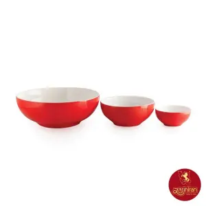 سرویس پیاله چینی زرین طرح گیلاس 13 پارچه