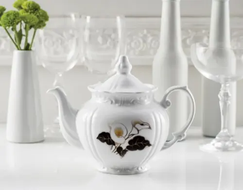 چینی زرین قوری چهار ترک طرح نیلوفر