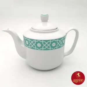 چینی زرین قوری ایتالیا 6 طرح میبد سرمه ای فیروزه ای