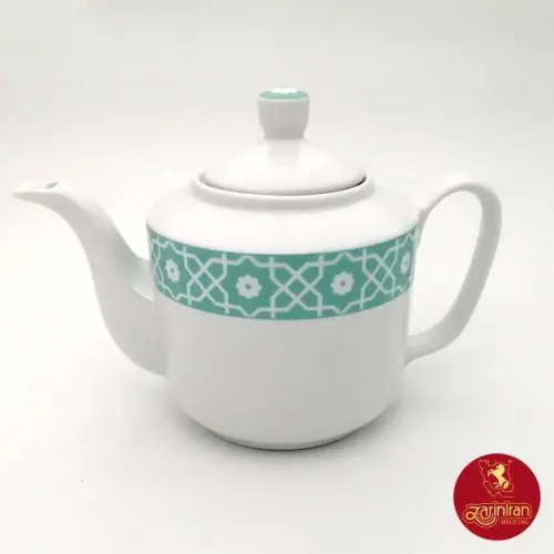 چینی زرین قوری ایتالیا 6 طرح میبد سرمه ای فیروزه ای