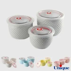 ظروف فریزری کاسه سه پارچه سرامیکی کوچک یونیک UN-2805