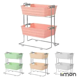 جا پیاز سیب زمینی 2 طبقه مستطیل طرح بامبو لیمون