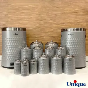 سرویس آشپزخانه 15 پارچه یونیک گلکسی سفید درب استیل UN-4609