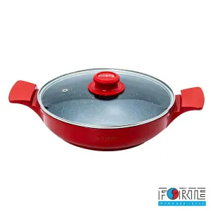 تابه گرانیتی فورته مدل اسکار پلاس سایز 28 رنگ قرمز