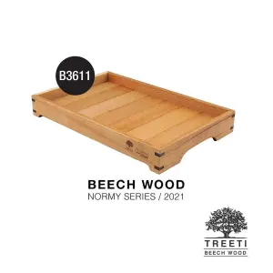 سینی چوبی پایه دار تریتی طرح ژاپنی سایز کوچک B3610