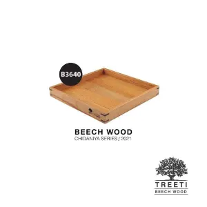 سینی چوبی مربع طرح ژاپنی تریتی سایز کوچکB3640