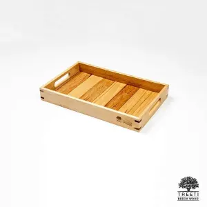 سینی چوبی طرح ژاپنی تریتی دسته دار سایز متوسط B3621