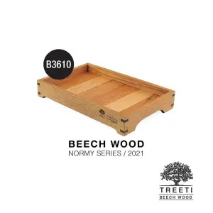 سینی چوبی پایه دار تریتی طرح ژاپنی سایز کوچک B3610