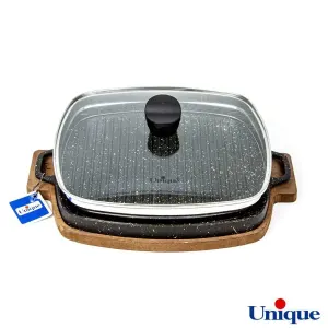 تابه گریل چدنی یونیک مربع 32 سانتیمتری (زیره چوبی) UN-6017