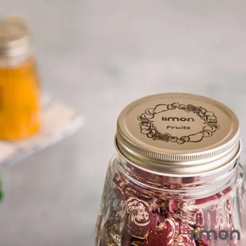 جا ادویه شیشه ای درب فلزی 240 میلی لیتر لیمون