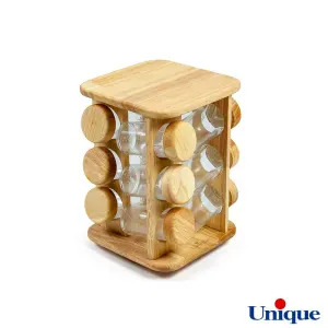 ست جاادویه ای گردان چوبی یونیک مربع 12 تایی UN-6111