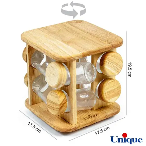 جا ادویه گردان چوبی یونیک UN-6109 ابعاد