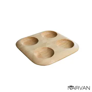 ست ظروف ادویه چوبی مربع چهار خانه نارون R2711