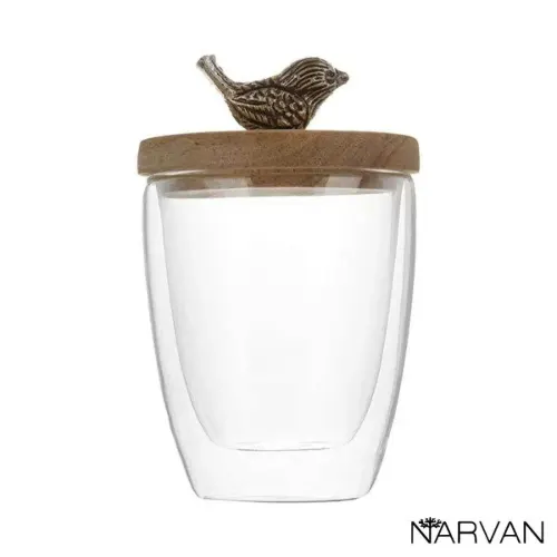 ست ادویه چوبی چهارخانه گل دار نارون R2714