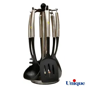 سرویس 7 پارچه کفگیر و ملاقه دسته استیل یونیک UN-1155