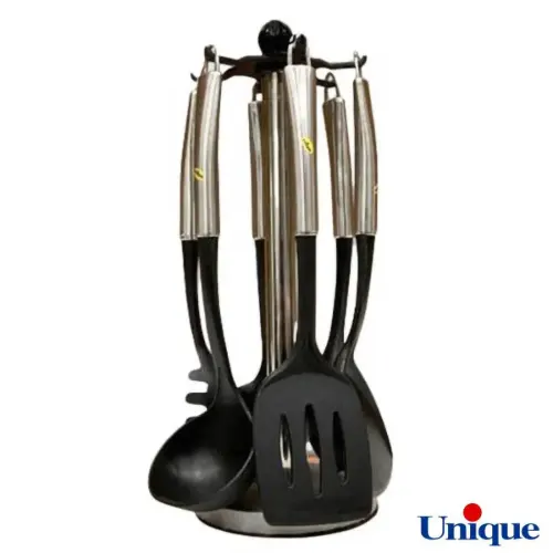 سرویس 7 پارچه کفگیر و ملاقه دسته استیل یونیک UN-1155