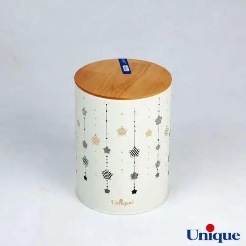 سرویس آشپزخانه 19 پارچه فانتزی درب بامبو طرح ستاره آویز یونیک UN-8096