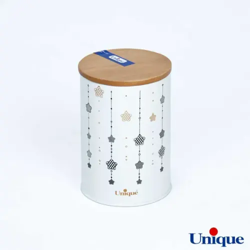 سرویس آشپزخانه 19 پارچه فانتزی درب بامبو طرح ستاره آویز یونیک UN-8096