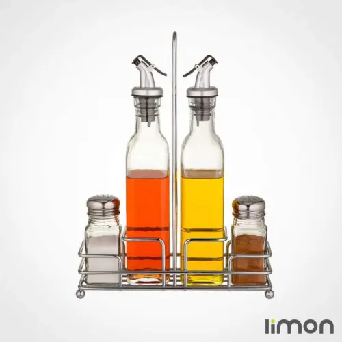 ست ظرف آبلیمو و نمک پاش مستطیل لیمون